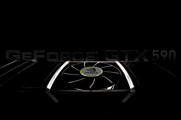 Vedere GeForce gtx 590 nel vuoto nero