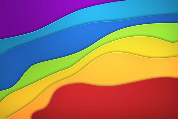 Волнистые разноцветные линии в виде радуги