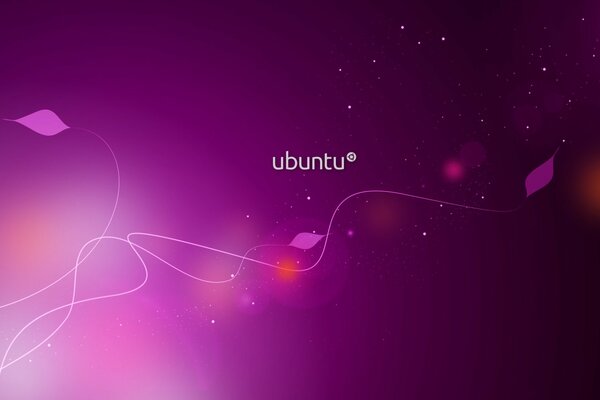 Logo Ubuntu sur fond violet avec des motifs