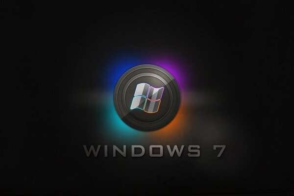 Windows 7 computer logo in glow