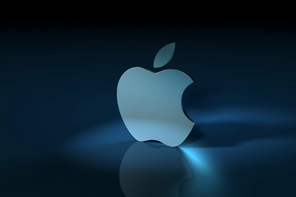 3D blue Apple logo
