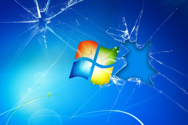 Fenêtre d économiseur d écran de Windows. effet de verre brisé