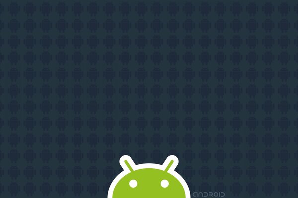 Parte del logotipo de android sobre fondo negro