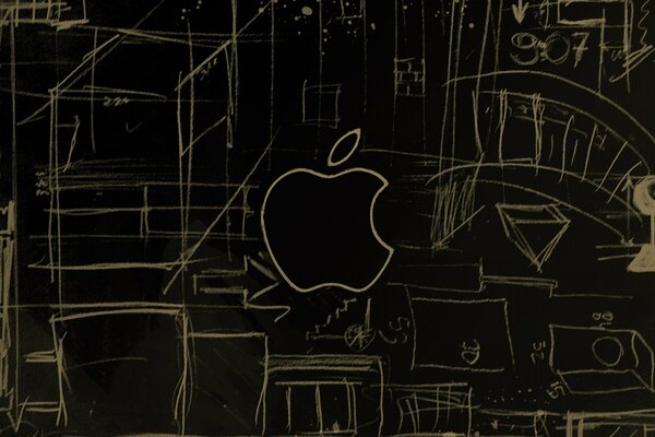 Logo iPhone a na graficznym tle