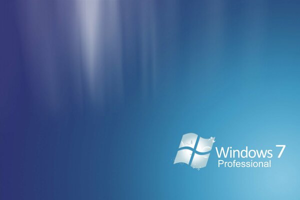 Logo Windows 7 sur fond bleu-bleu