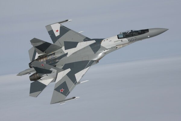 Russian multi-purpose Su-27 fighter in the air