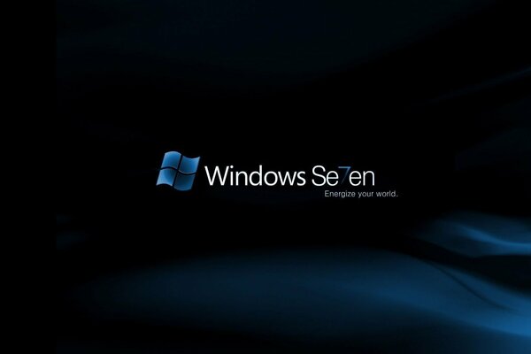 Logotipo de windows 7 sobre fondo negro y azul