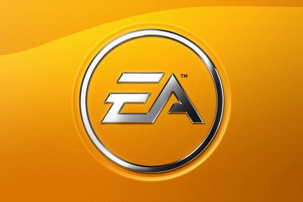 Marke electronic arts auf gelb-orangefarbenem Hintergrund