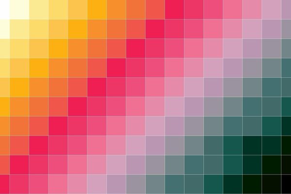 Palette de carrés de différentes couleurs