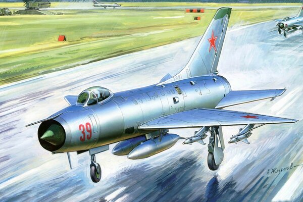 Single-engine Soviet aircraft art