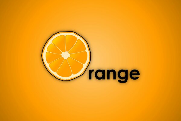 Logo in Form einer Orange auf einem orangefarbenen Hintergrund