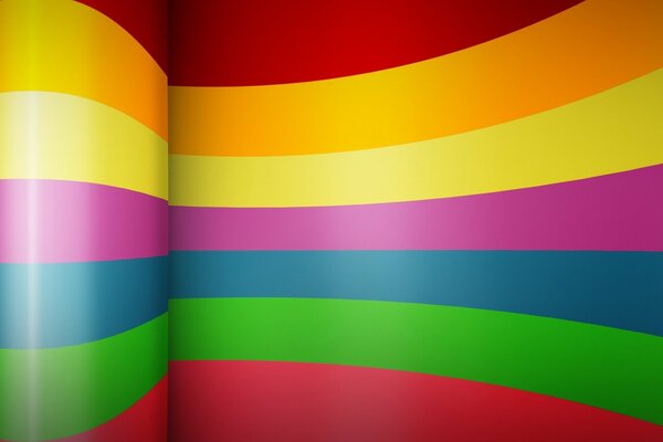 Voluminous multicolored stripes are bright