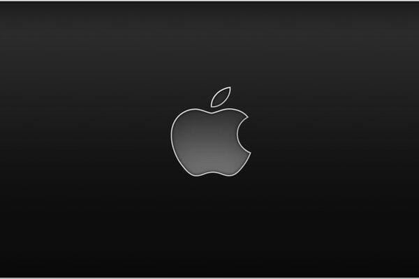 Logo apple grigio su sfondo nero