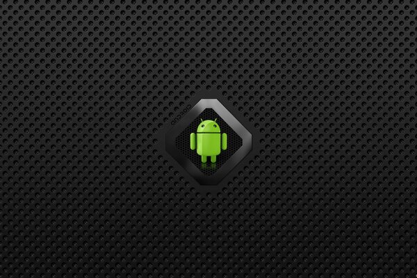 Android logo in a diamond on a gray background