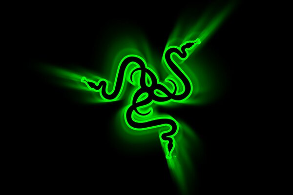 Logotipo de la serpiente verde resplandor