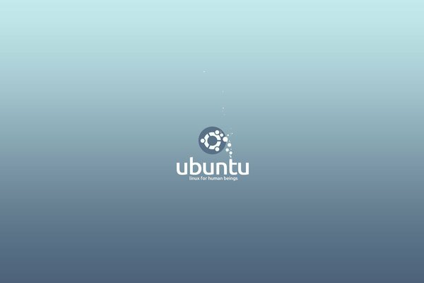 Logo programu ubuntu na niebieskim tle