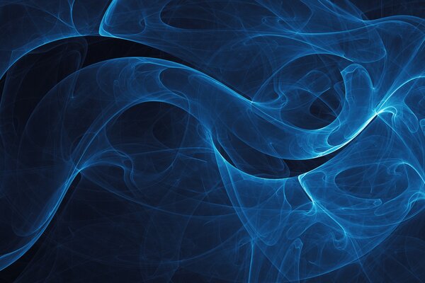 Blue clouds of smoke on a black background