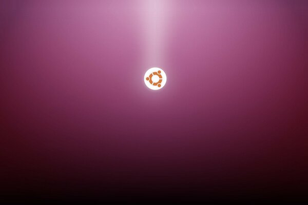 Ubuntu logo on a burgundy background