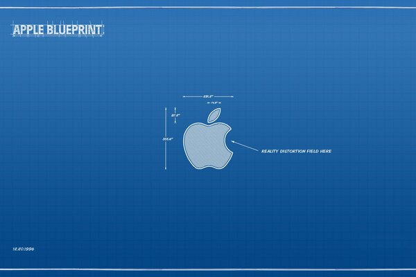 Logo Apple su sfondo blu a quadri