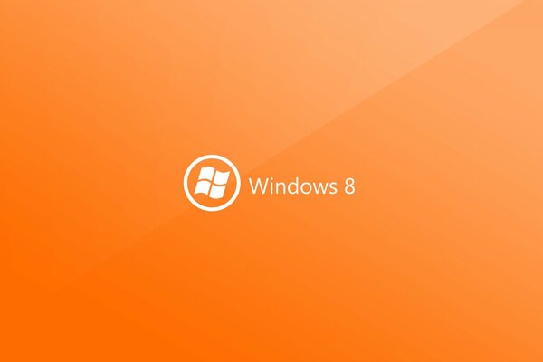 Weißes Windows 8-Logo auf orangefarbenem Hintergrund