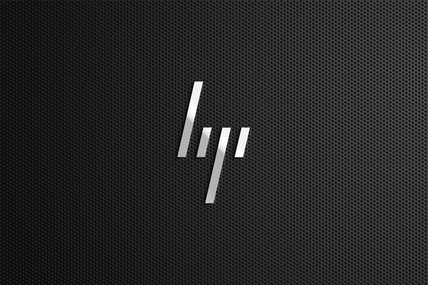 Logotipo de HP sobre fondo negro