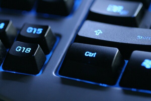 Approximate image of the keyboard with blue backlit keys