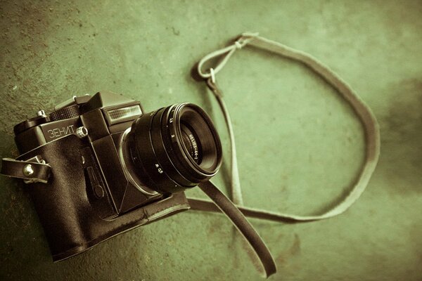 Retro Zenith camera on a greenish background