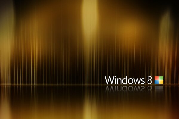 Minimalistisches Windows 8 Logo auf braunem Hintergrund