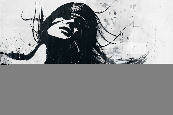 Arte emotiva della ragazza in bianco e nero