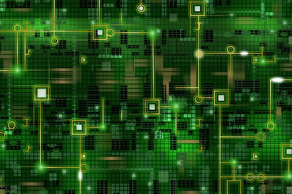 Technologien im Grün. Mikrochip