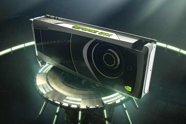 Видеокарта nvidia на сером фоне