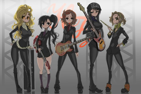 Musical group of five girls (cartoon)