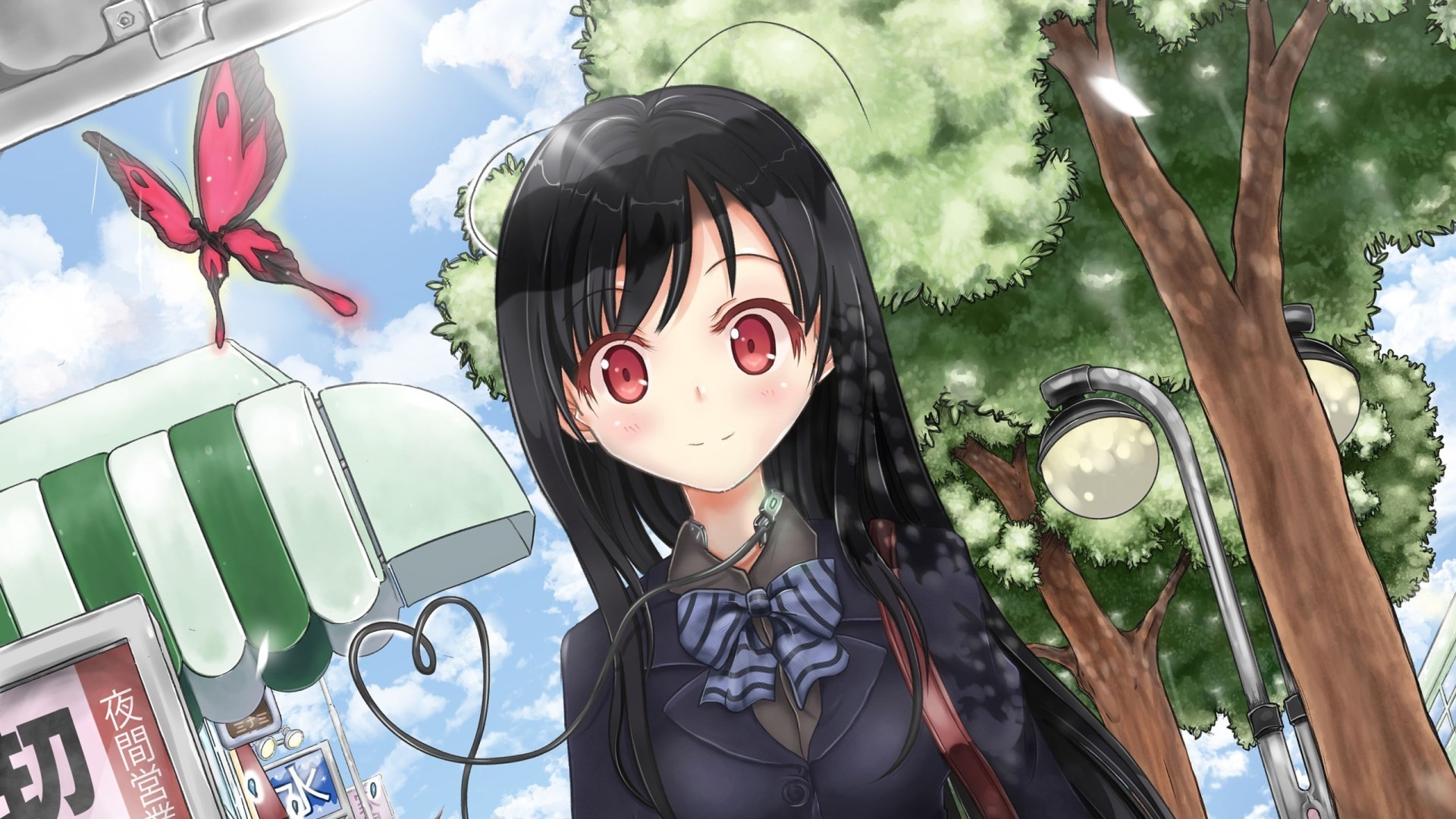 eifuku light black hair tree long hair