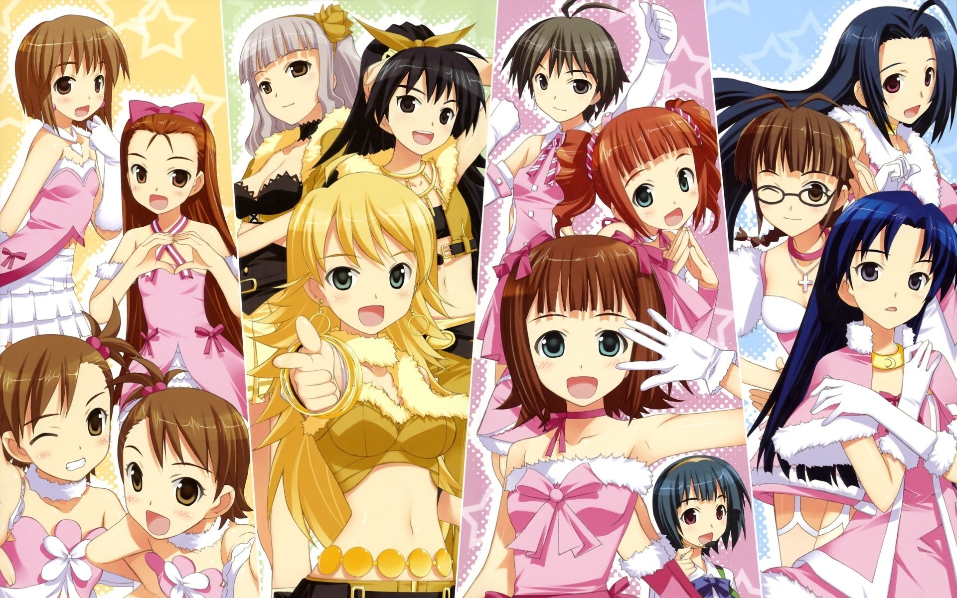 hoshii miki kisaragi chihaya minase iori ganaha hibiki shijou takane miura azusa otonashi kotori kikuchi makoto akizuki rizko futami ami takatsuki yayoi futami mami amami haruka hagiwara yukiho