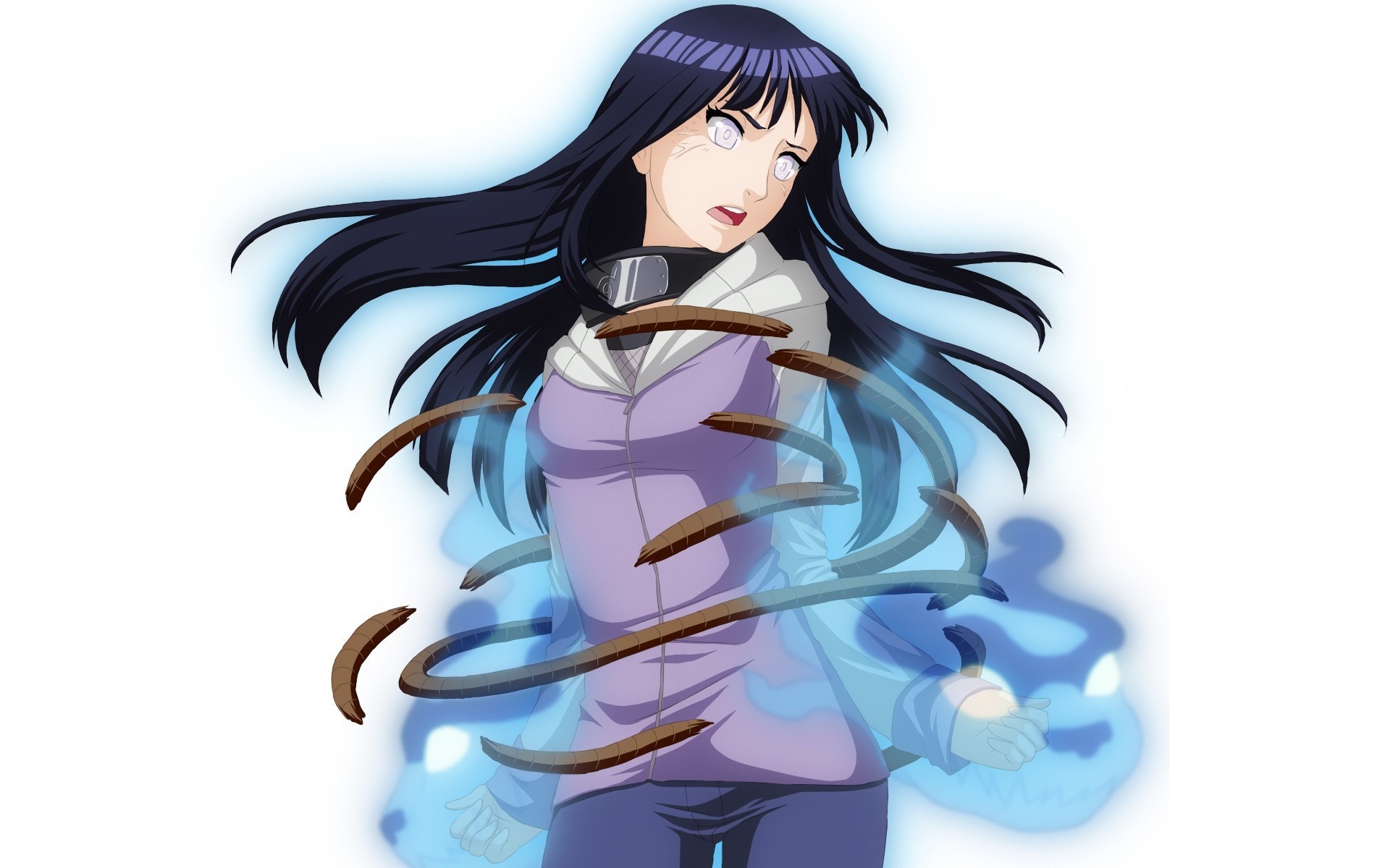 hyuga chica hinata naruto diadema ninja chakra cuerda