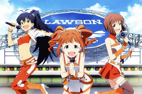 Imagen de chicas cantando anime