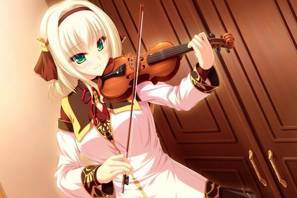 Beautiful girl playing the violin