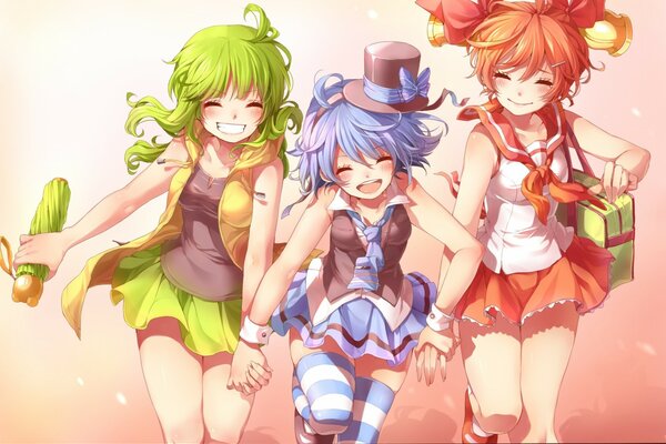 Chicas riendo de anime