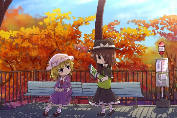 Dwie słodkie dziewczyny z anime