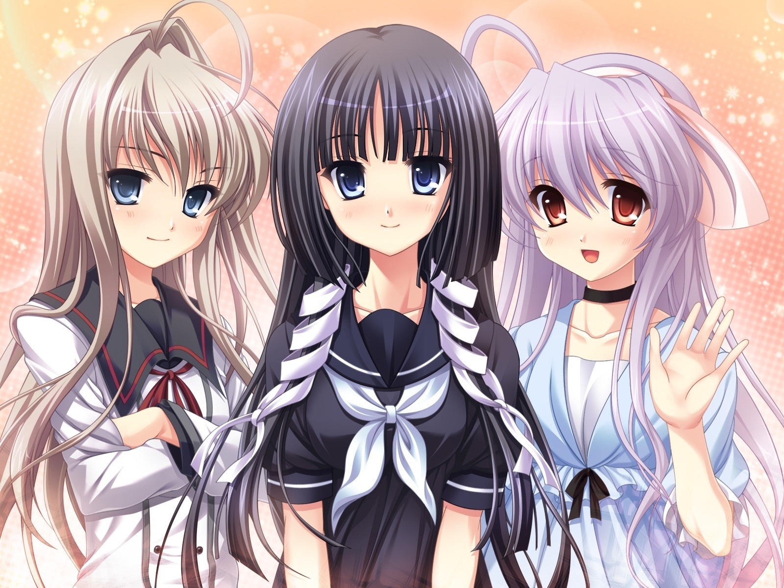 3girls seifuku tagme character langes haar