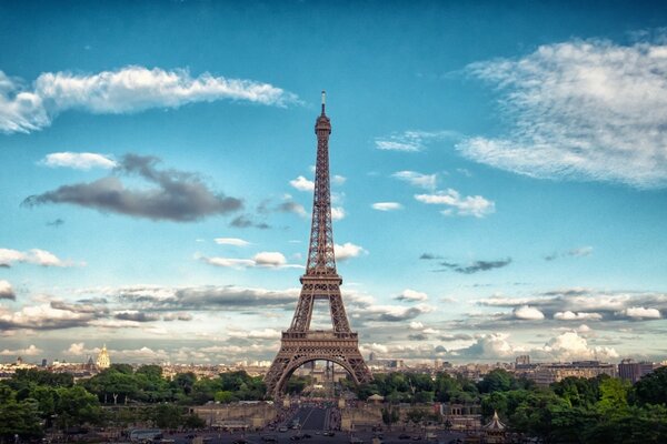 Love, France, panorama of Paris