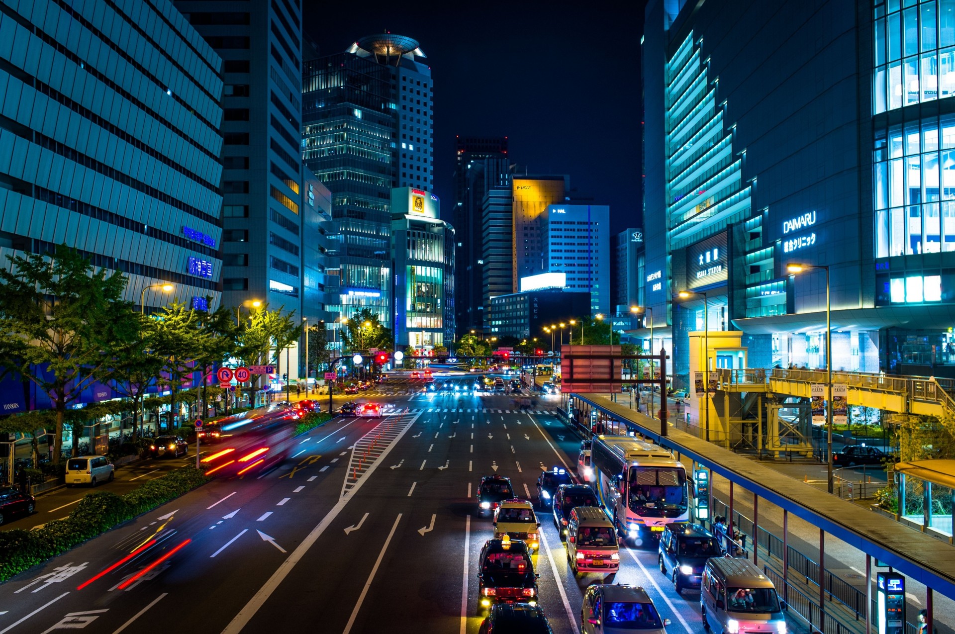 tokyo osaka ville nuit