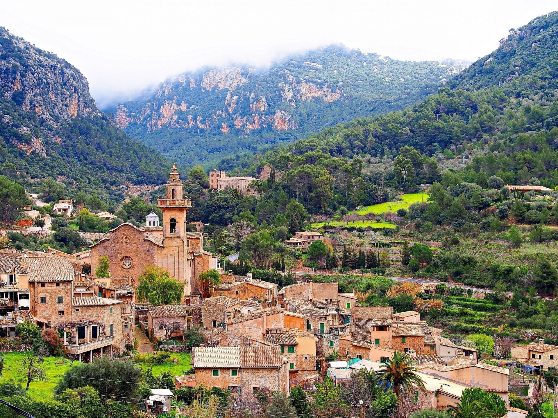 majorca mallorca panorama building spain mountain house