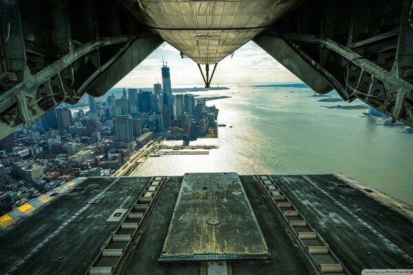 Umrisse des US-Bundesstaates mit Blick aus dem Flugzeug