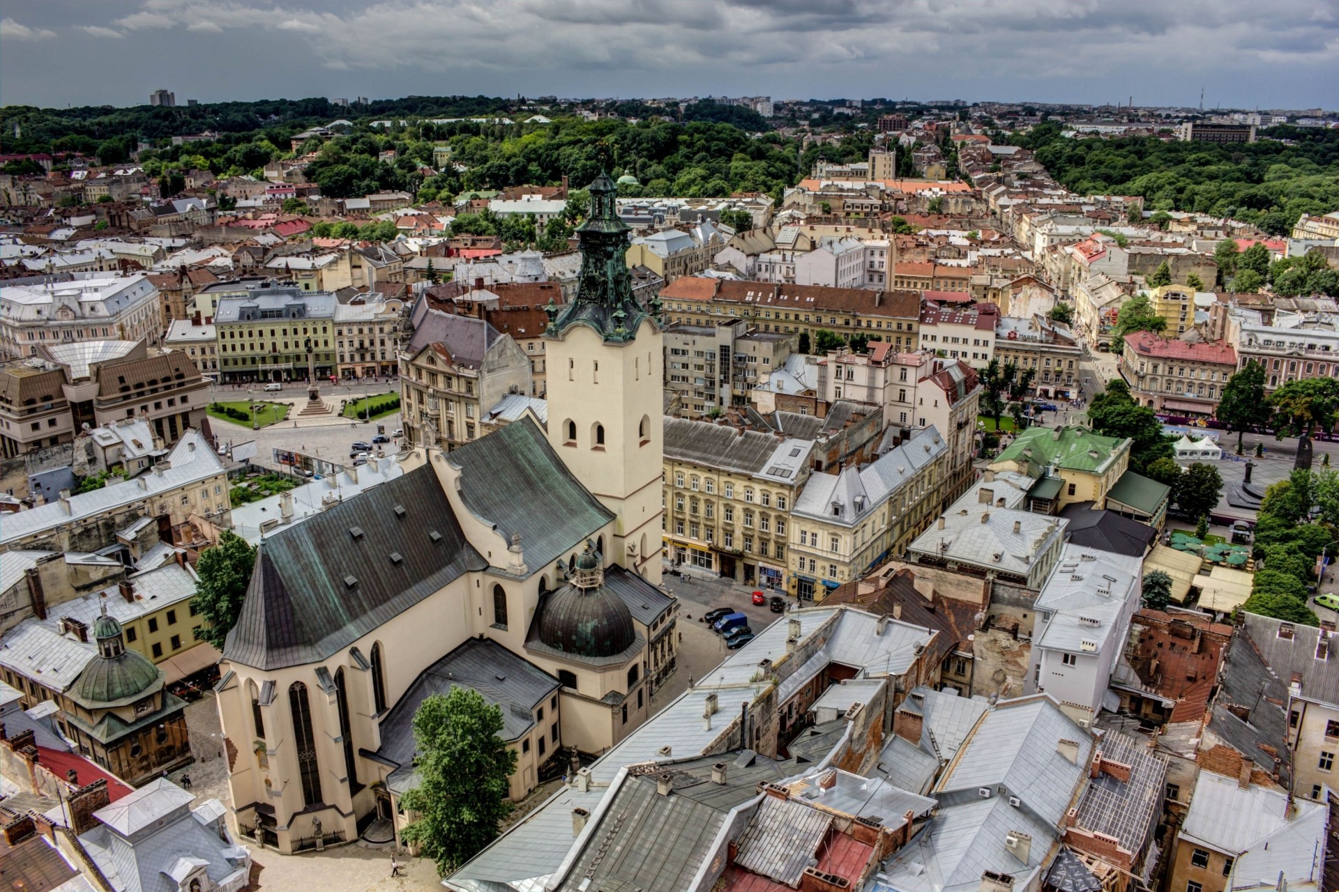 cathedral ukraine panorama building lion