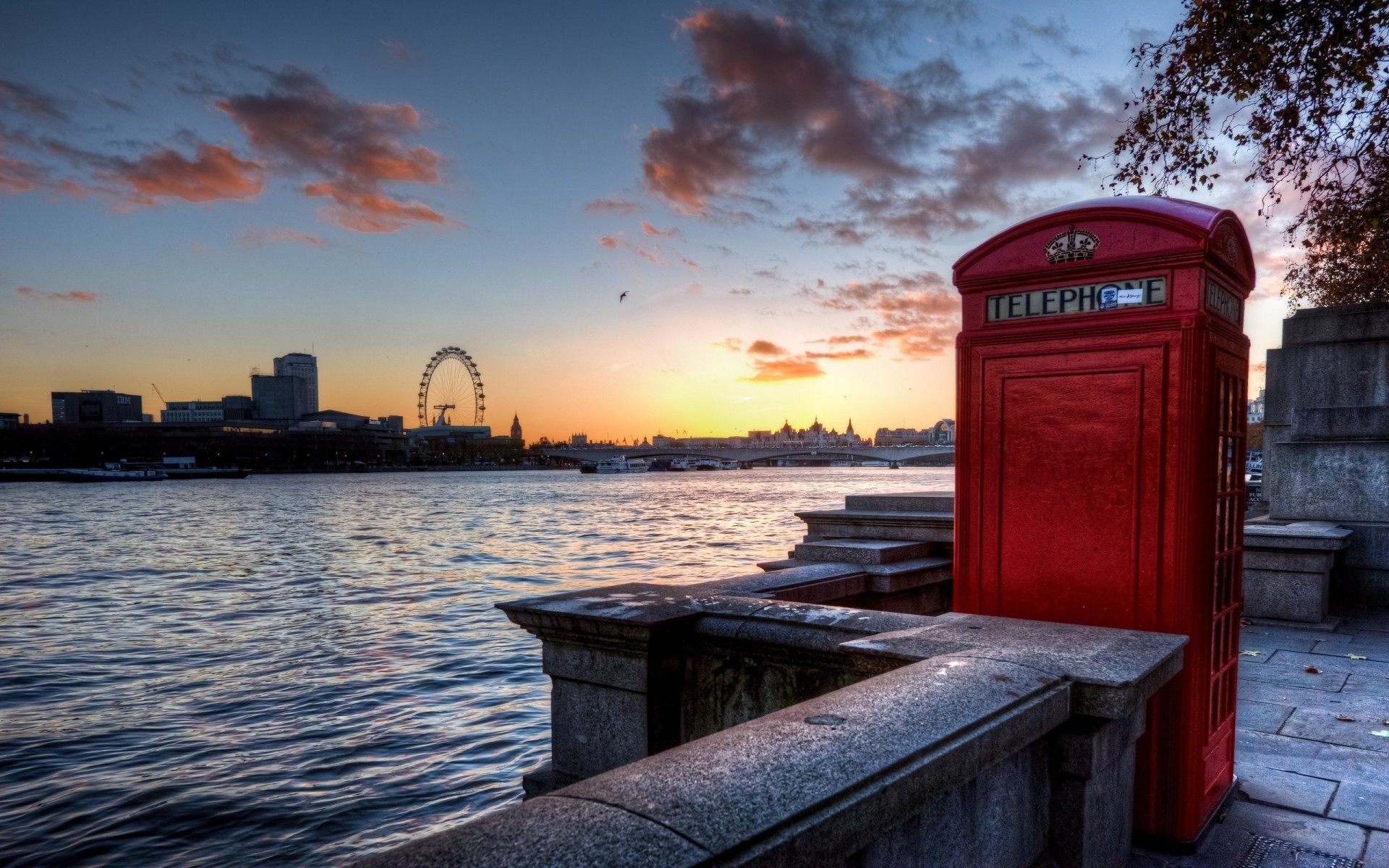 fluss england telefonzelle london großbritannien promenade