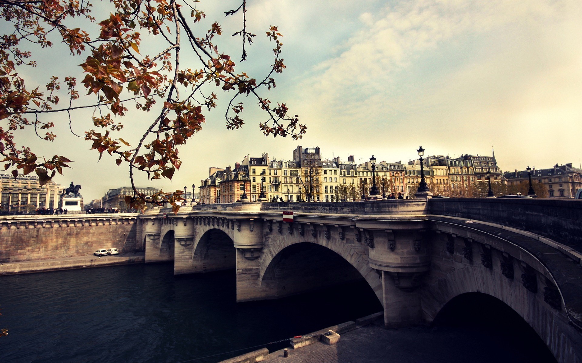 puente parís ciudad otoño