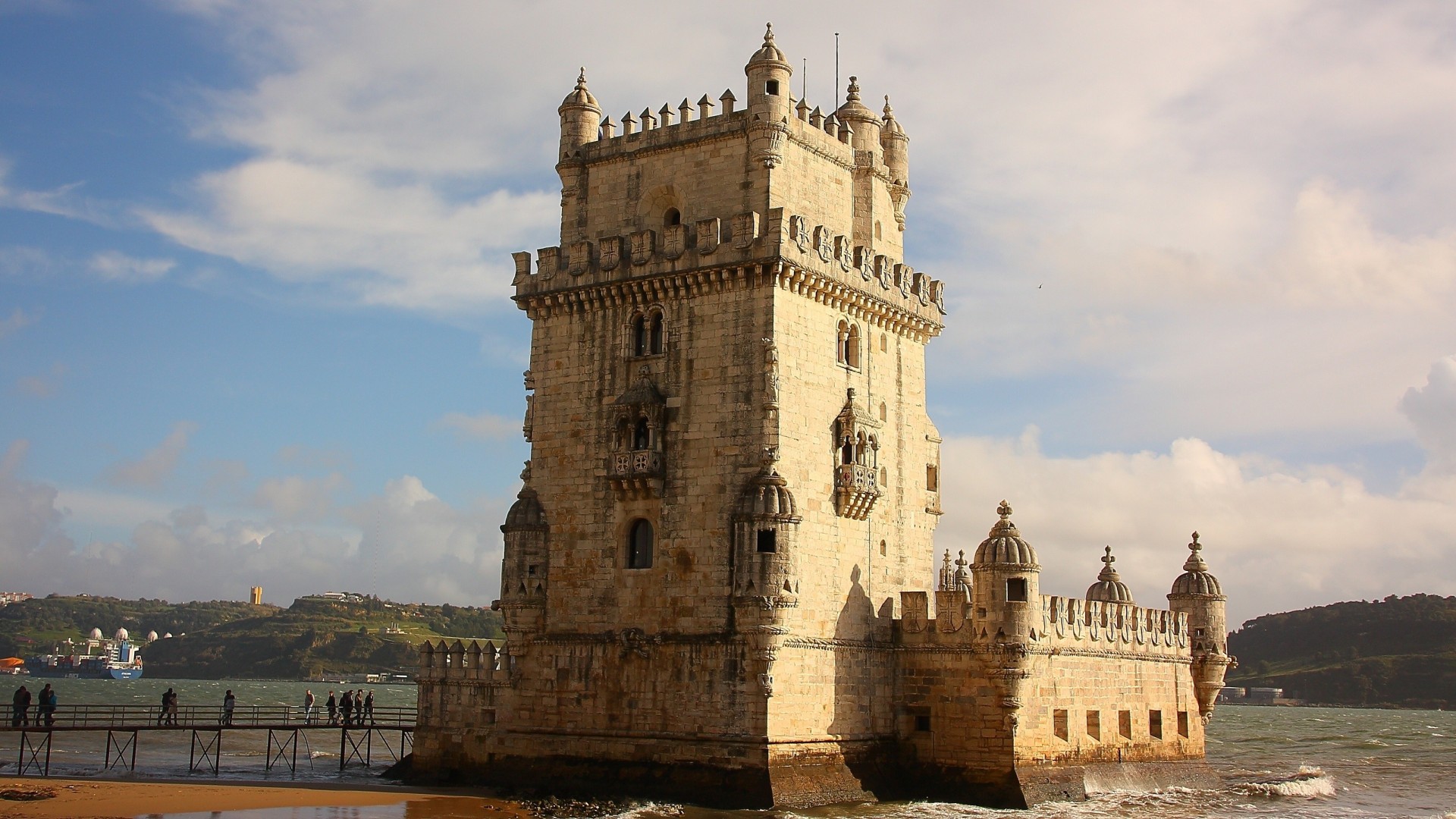 lisbon river belen tower tower portugal