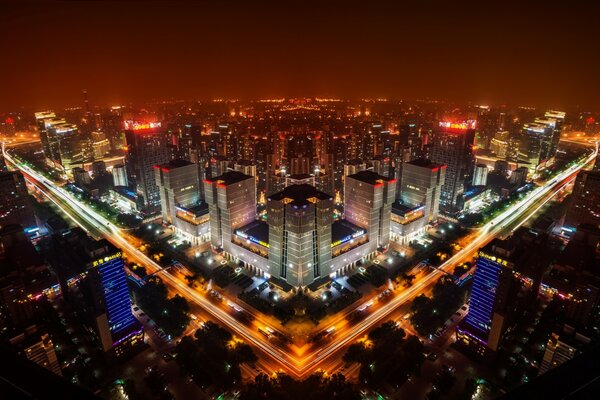 Pékin nocturne, un Panorama ravissant des lumières de la ville qui ne dort jamais