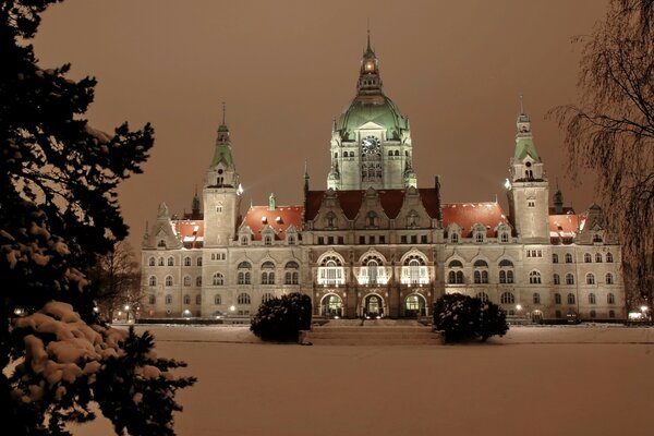 Die Stadt Hannover in Deutschland im Winter